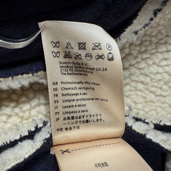 Scotch and Soda Sherpa Jacket Women Size S / P Pockets Full Zip Amsterdam Blauw - Picture 12 of 15